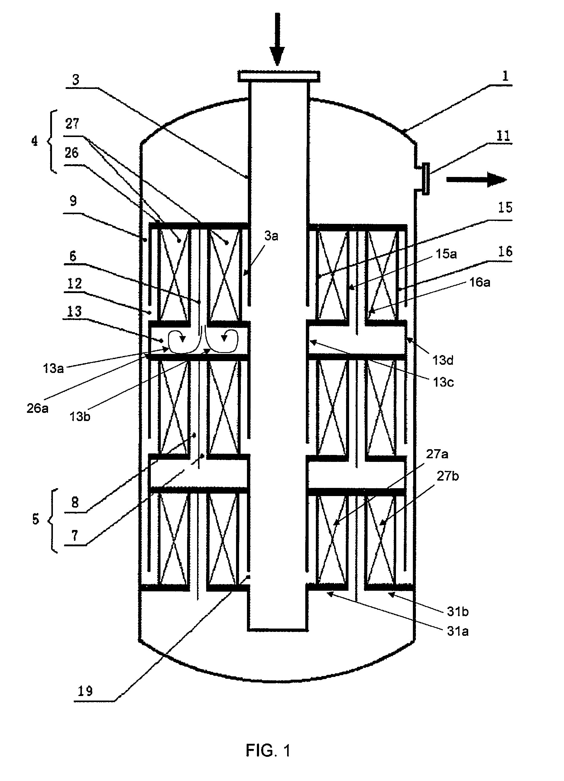 Radial-parallel catalytic reactor