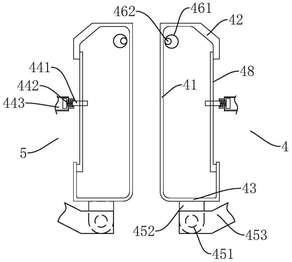 Pull-down opening and closing structure of computerized flat knitting machine