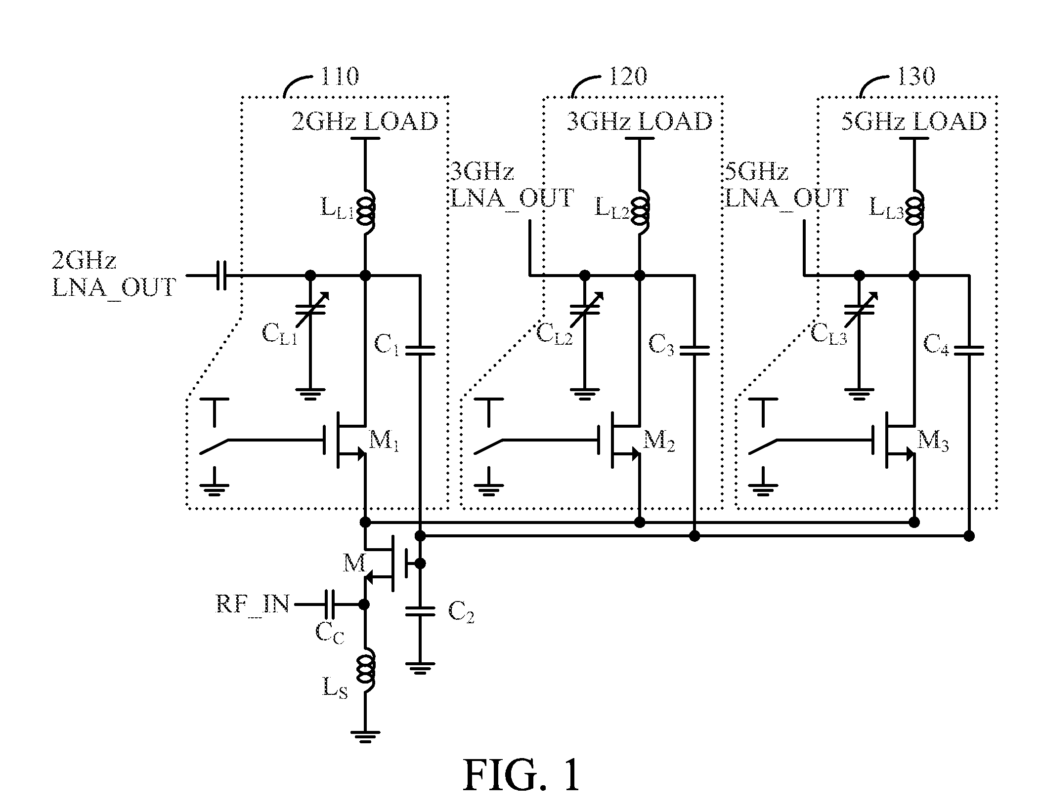 Re-configurable low noise amplifier utilizing feedback capacitors