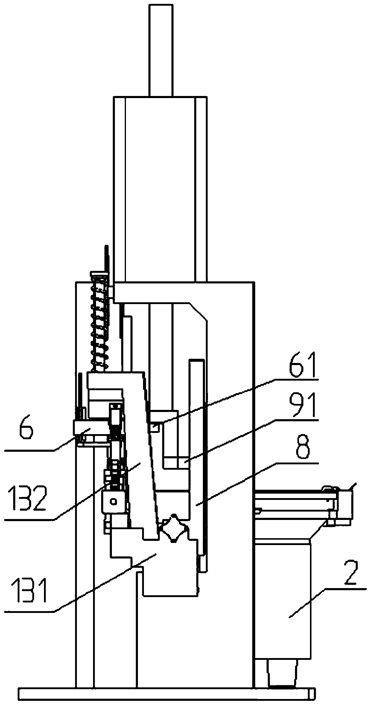 A button threading machine with automatic feeding function