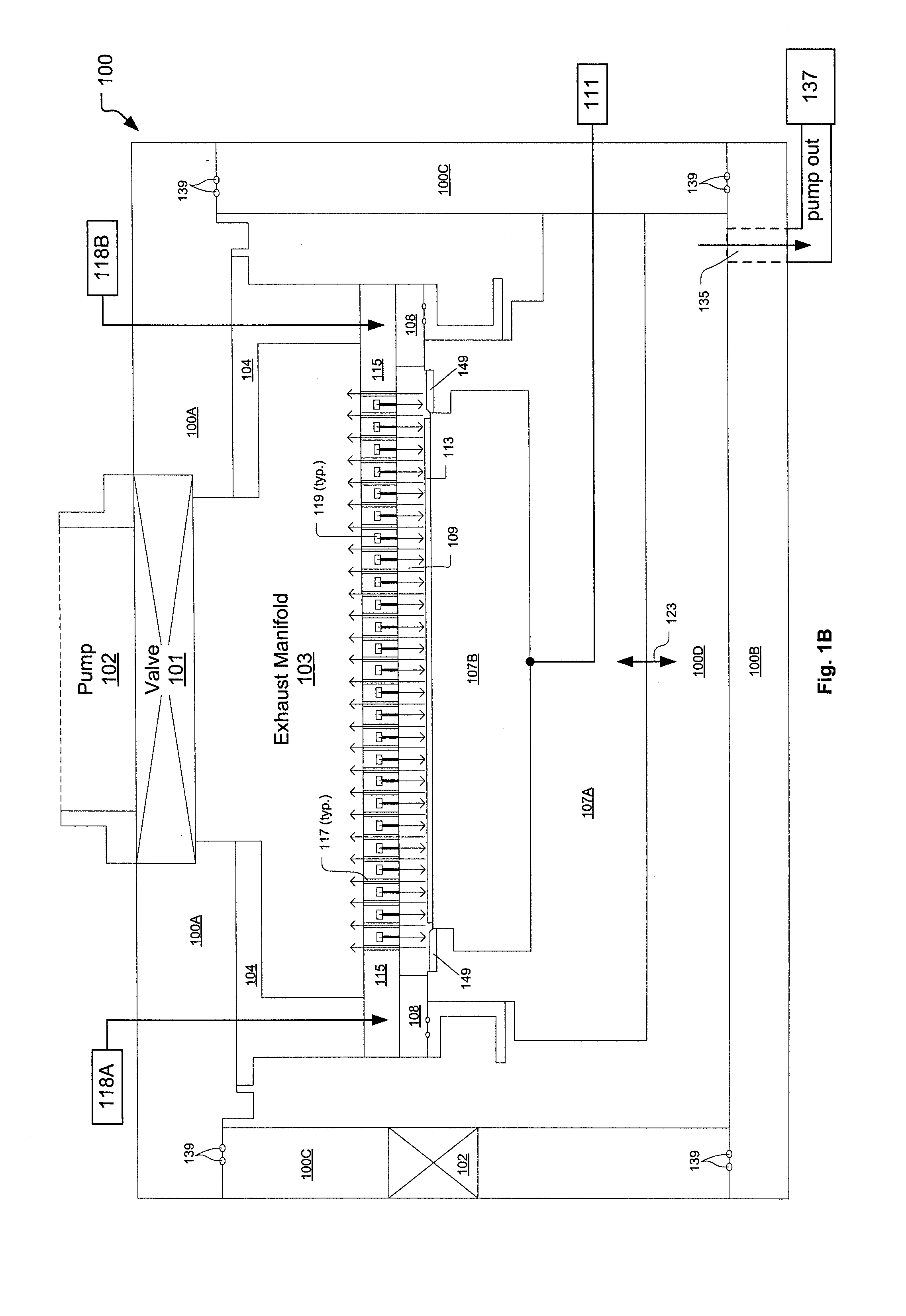 Plasma Processing Chamber with Dual Axial Gas Injection and Exhaust