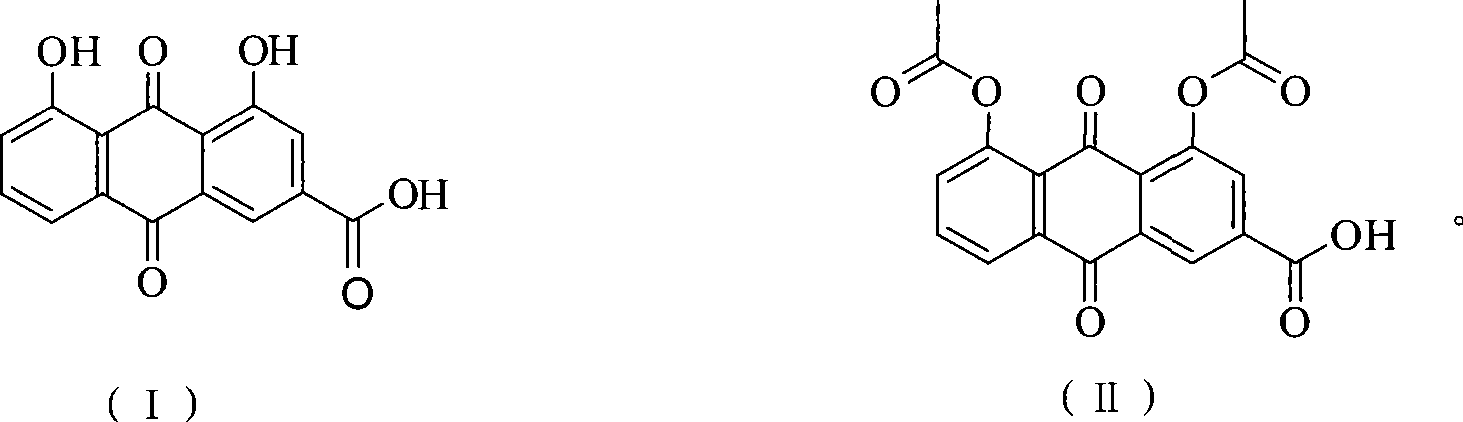 Method of preparing diacetyl rhein