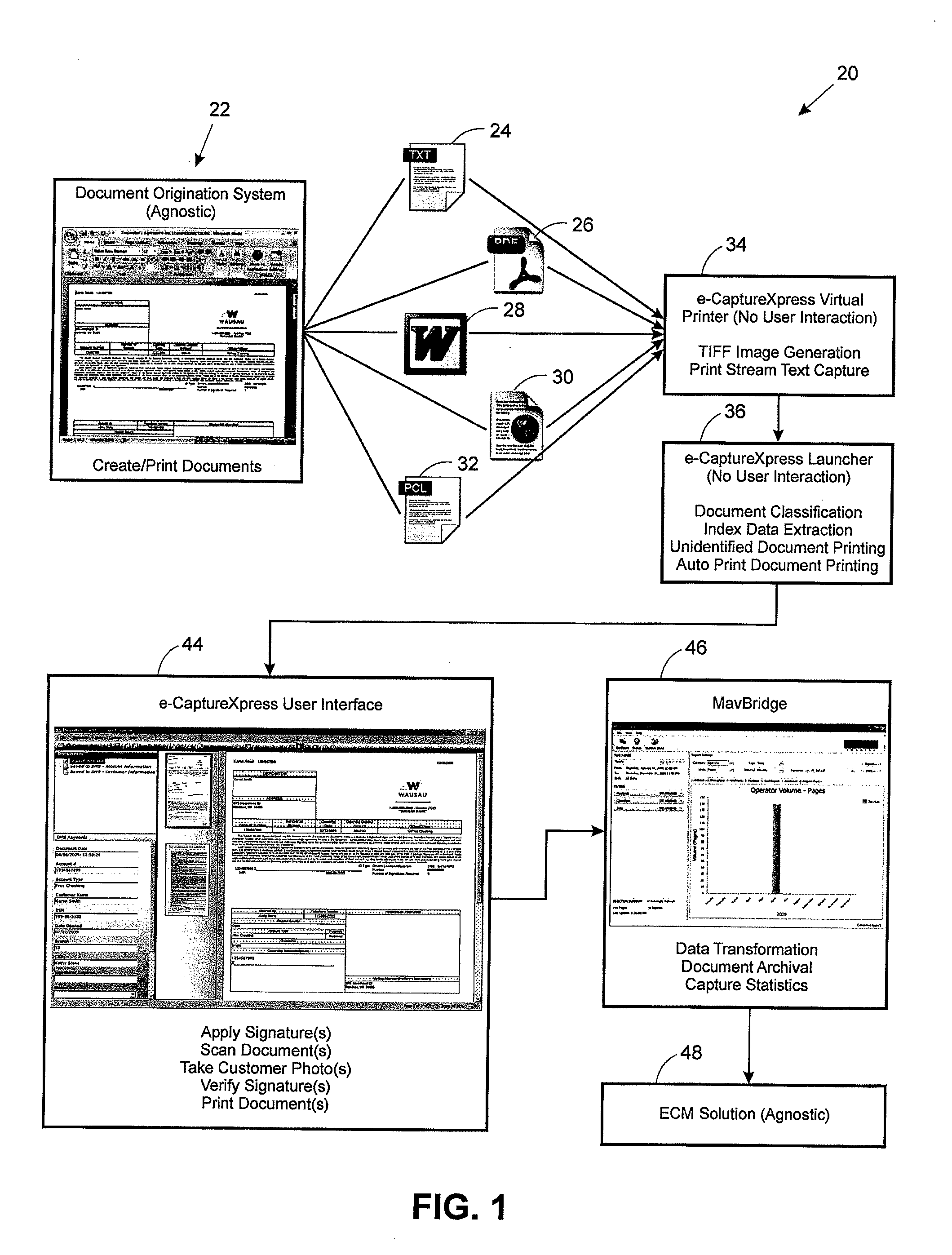 Distributed capture system for use with a legacy enterprise content management system