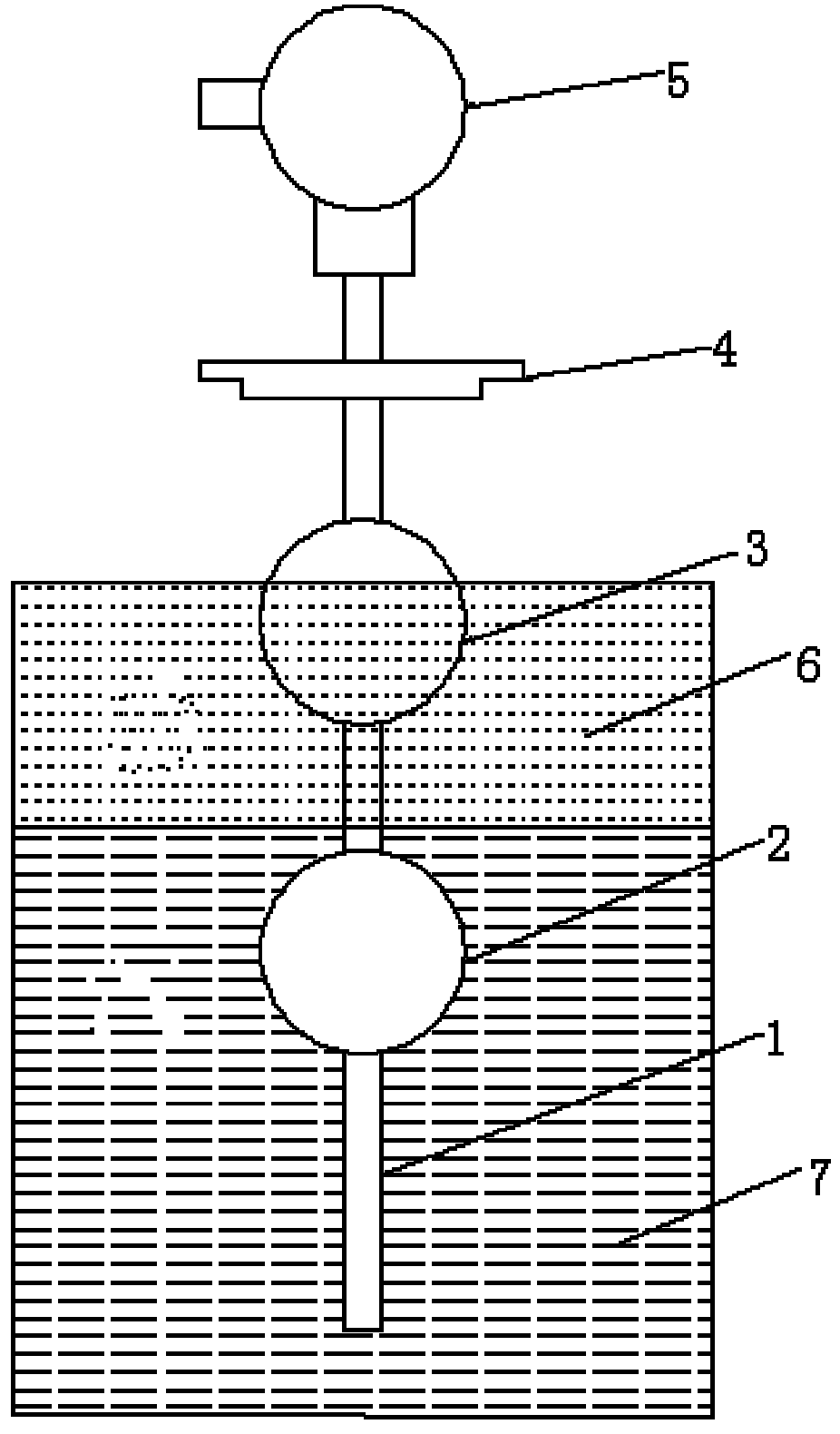 Direct liquid level boundary indicator