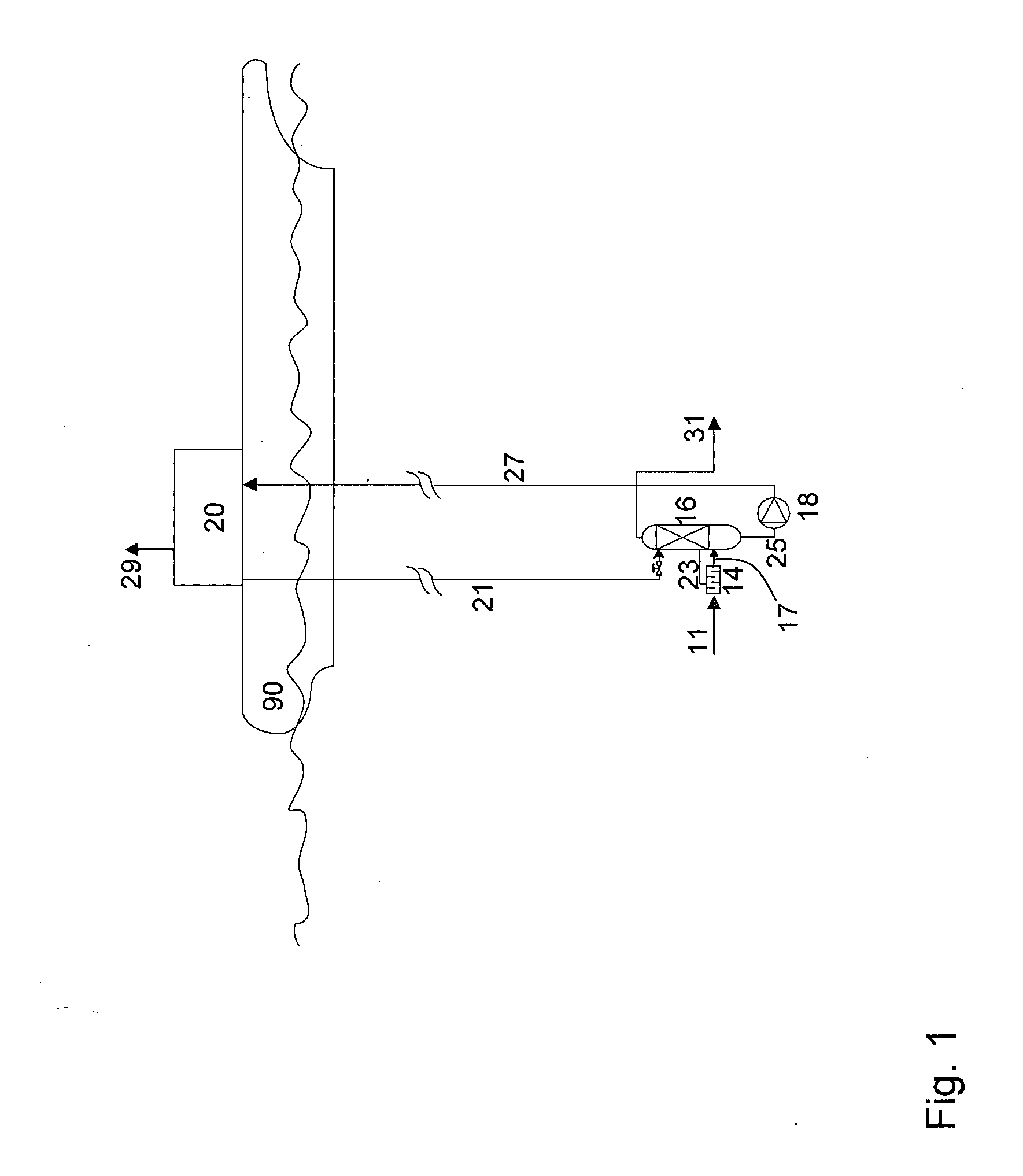 Offshore processing method and system