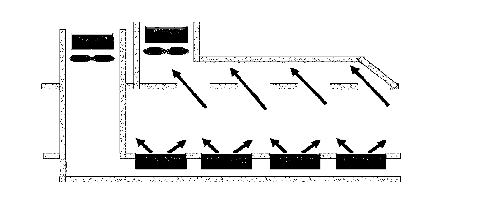 Horizontal and vertical air supply combined fire escape system capable of realizing collision effect in breathing zone and air supply tunnel