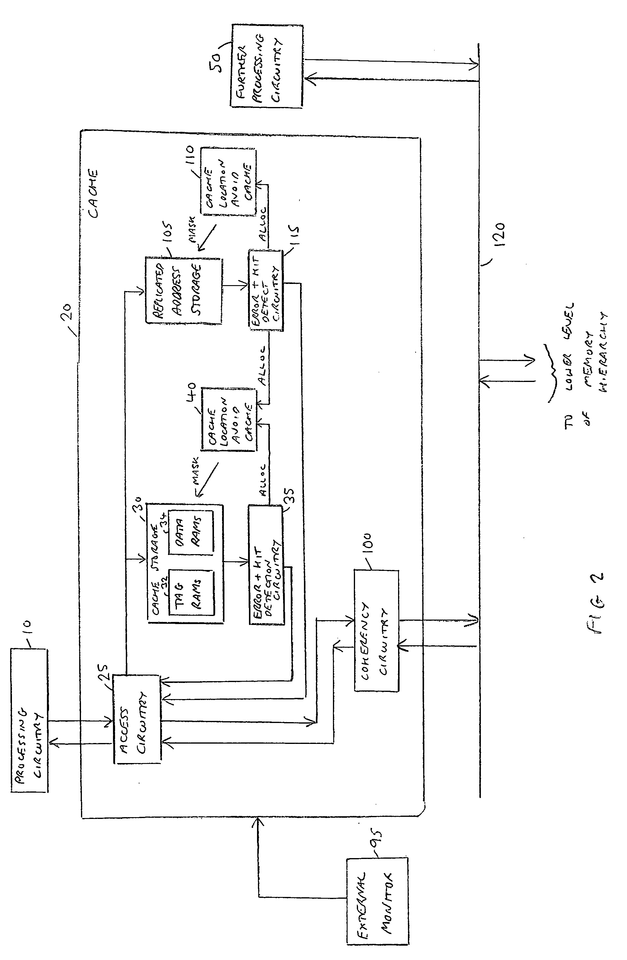 Handling of errors in a data processing apparatus having a cache storage and a replicated address storage