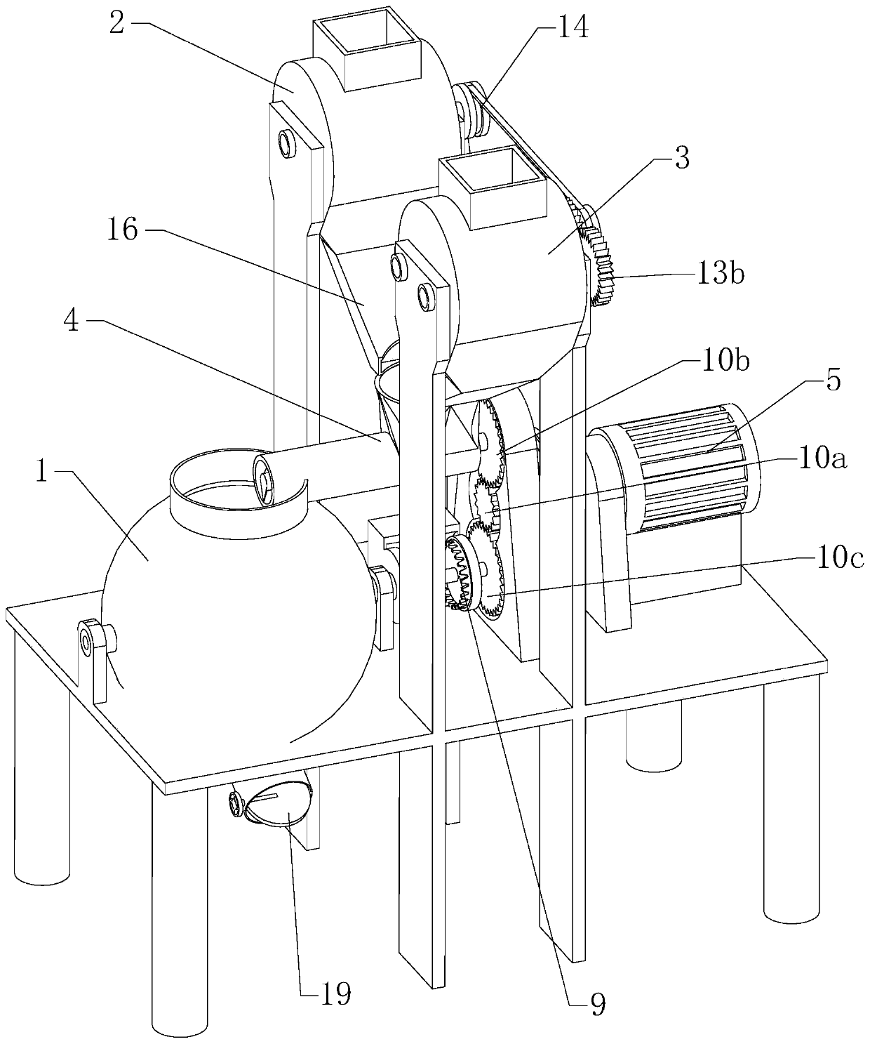 Mixing and stirring device for compound feed used for geese