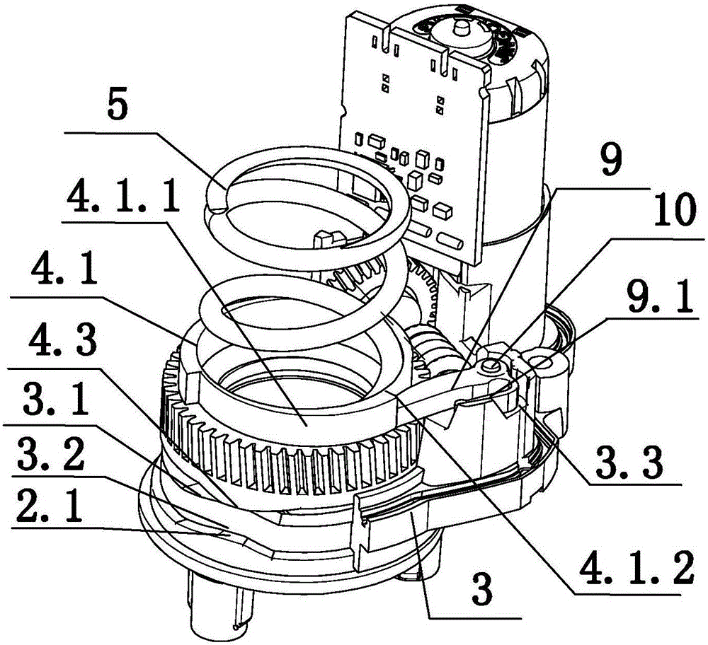 Electric folding device for automobile outside rearview mirror