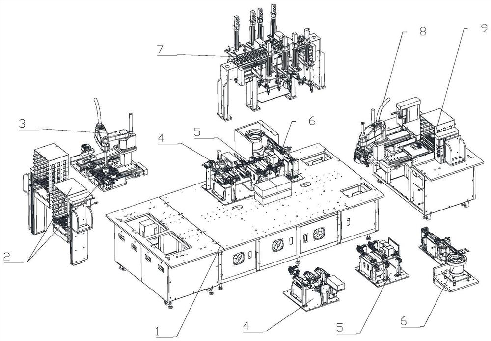 Optical fiber device loading and unloading module and optical fiber device testing equipment