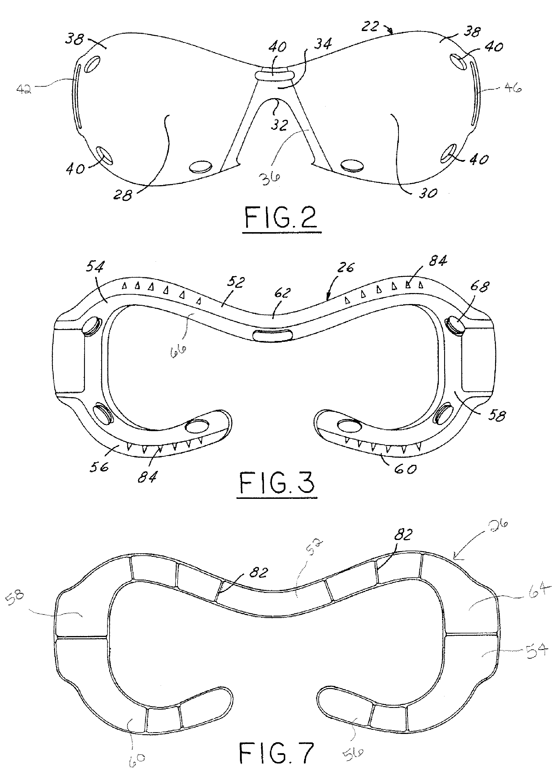 Protective eyewear with detachable frame