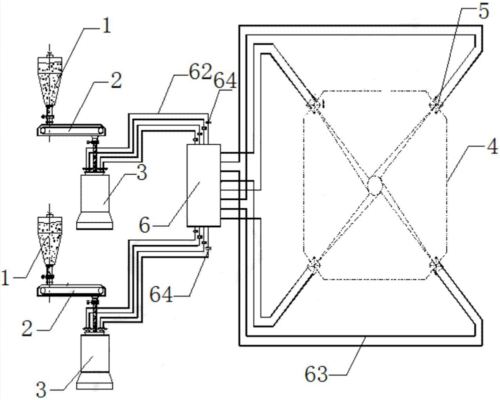 Multi-in and multi-out feeding system of micro-coal atomization boiler stokehole