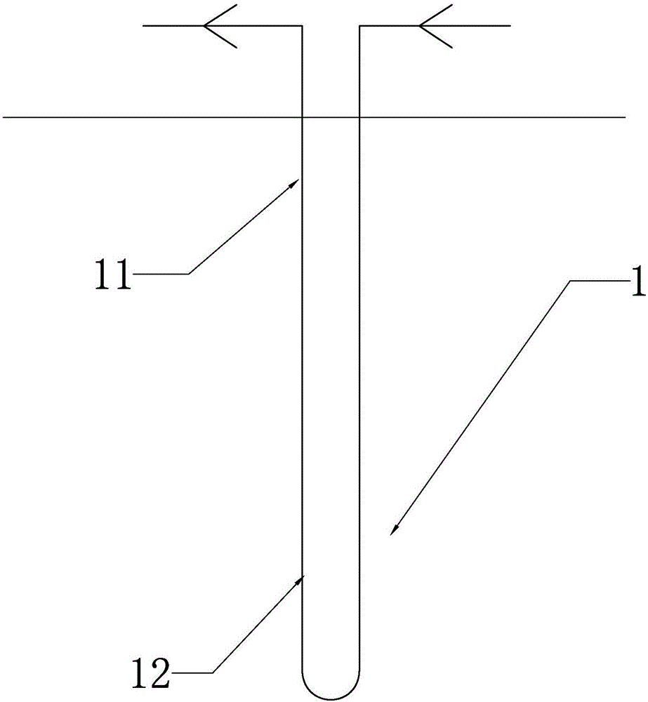 Middle-deep ground temperature compound mode buried pipe heat exchange device