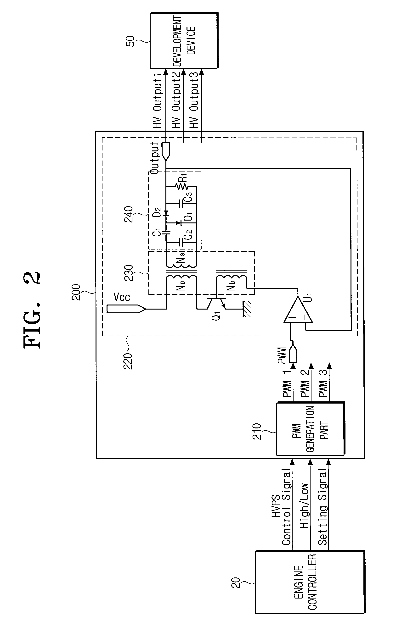 High voltage power supply and a high voltage power control method thereof