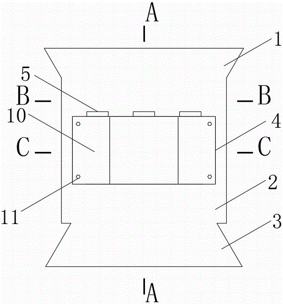 Device for preventing blockage of discharging opening of building plaster slurry blender