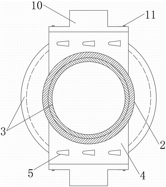 Device for preventing blockage of discharging opening of building plaster slurry blender