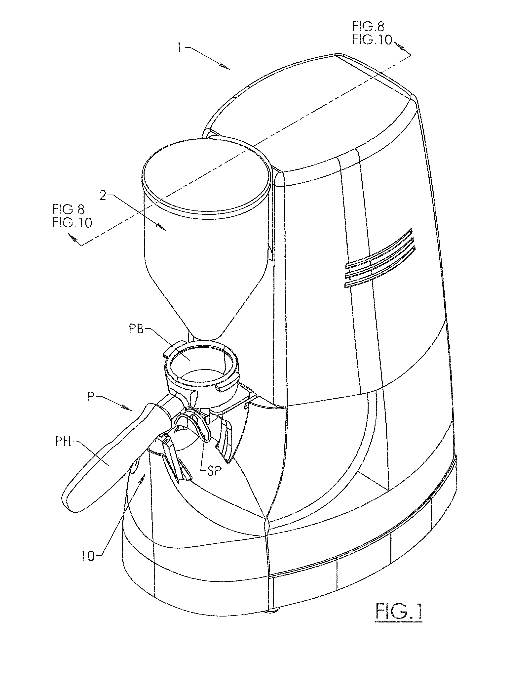 Portafilter and grounds weighing platform system and methods of use