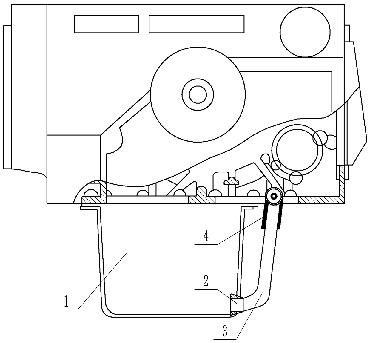 Oil pan with oil drain structure