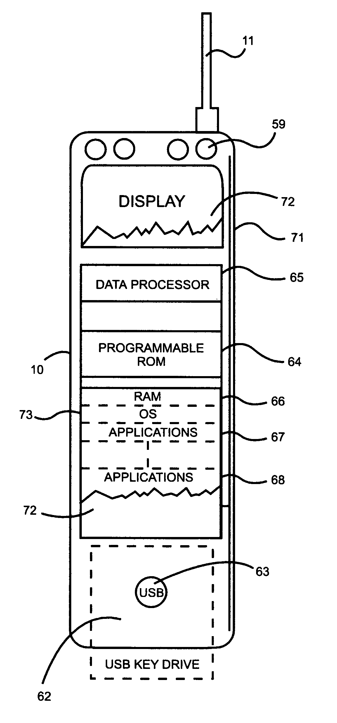 High capacity ancillary storage unit removably attachable to mobile cellular telephone member