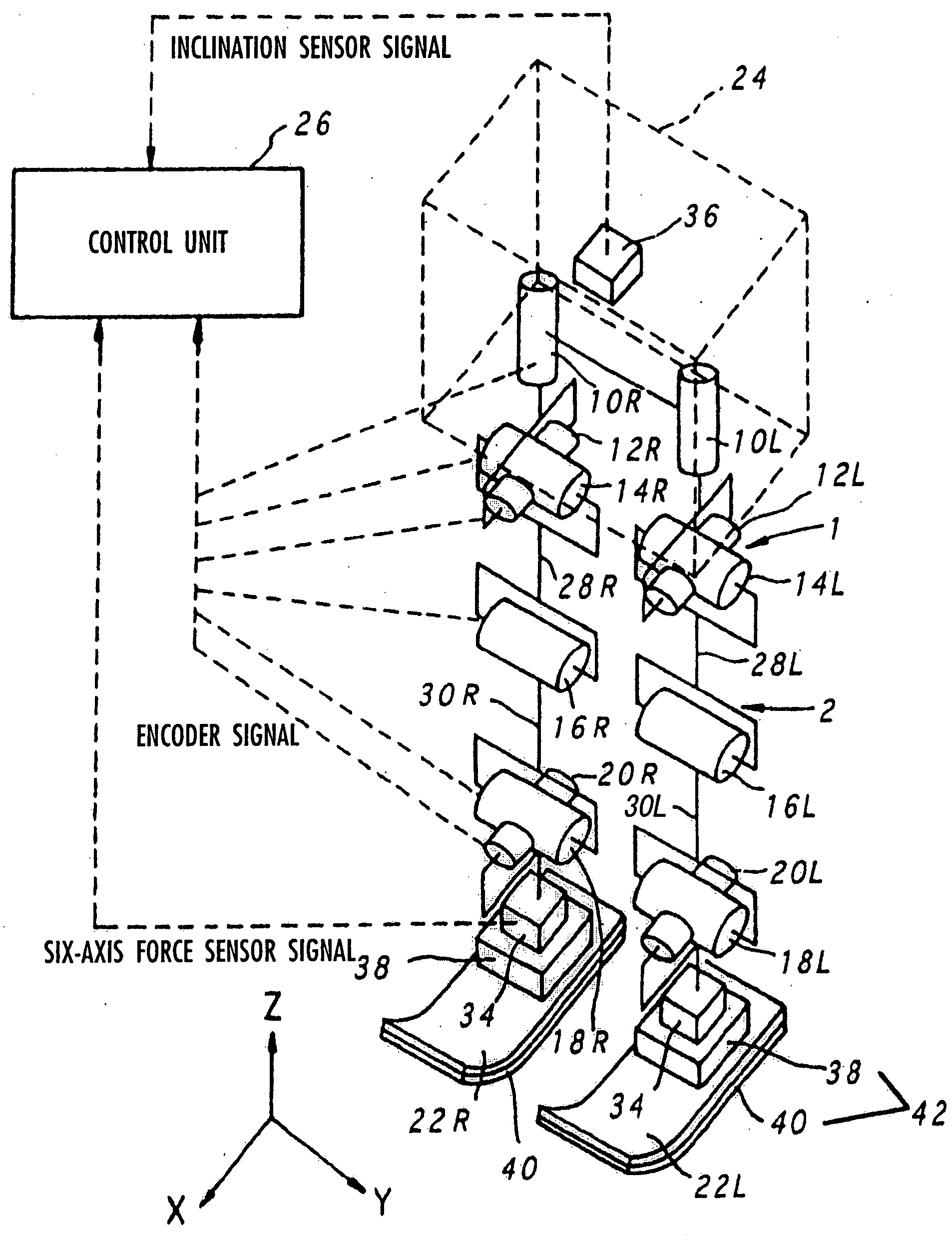 Gait producing device for leg type movable robot