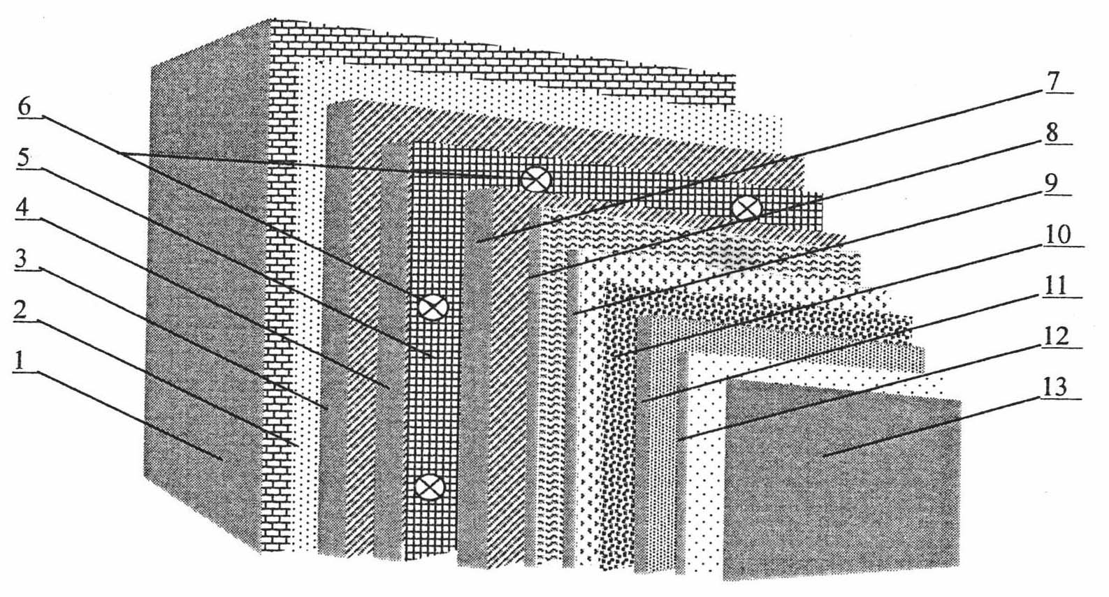 Method for retreading old porcelain brick wall by paint