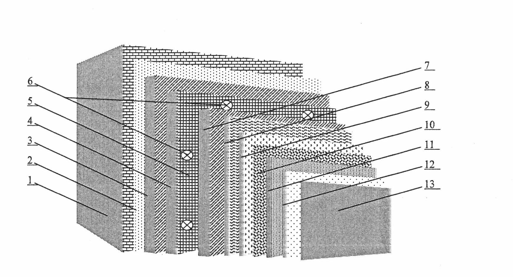 Method for retreading old porcelain brick wall by paint