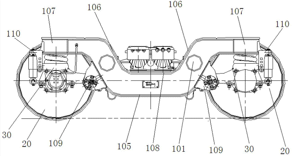 Rail wagon bogie