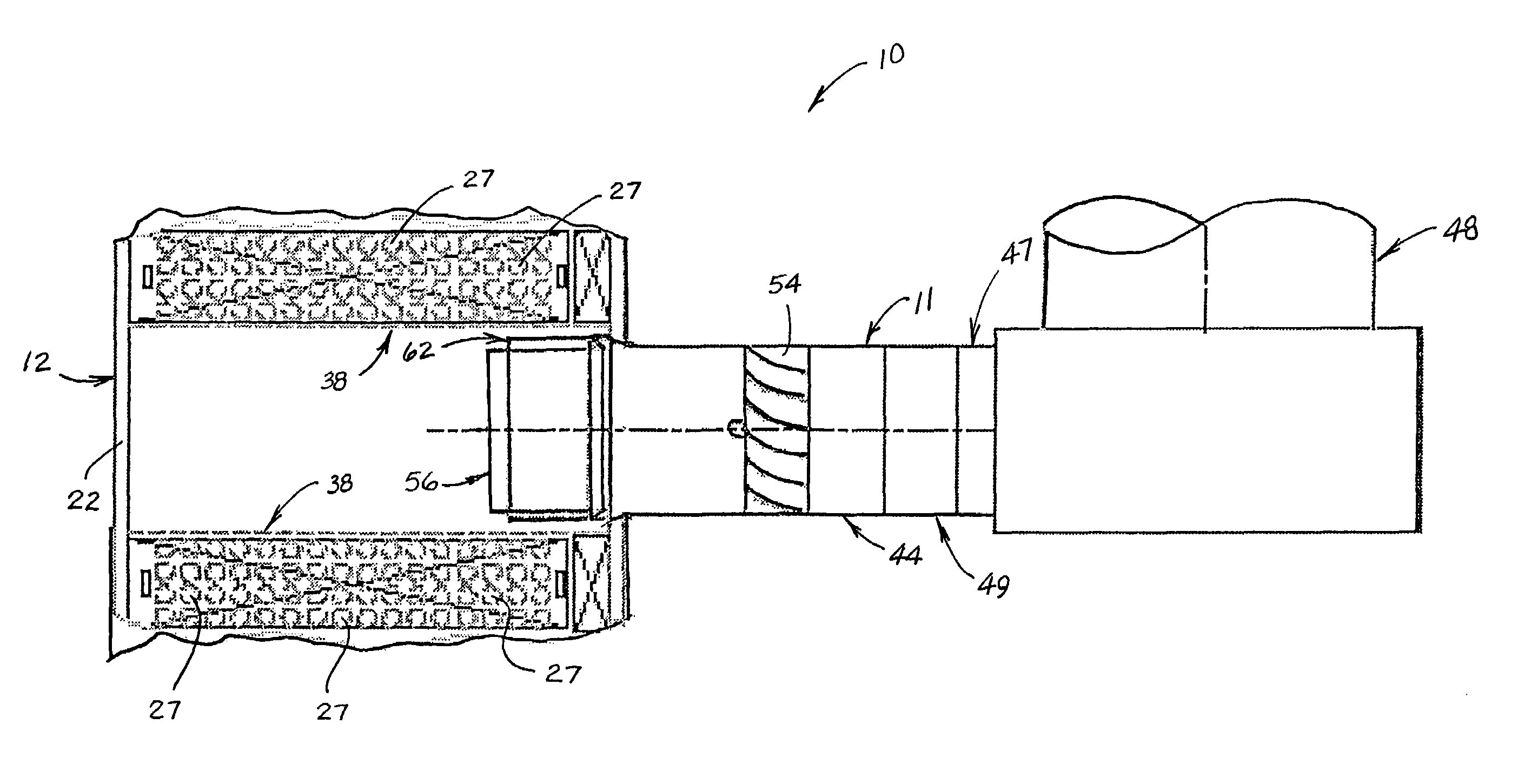 Assembly for removing dust from gas stream