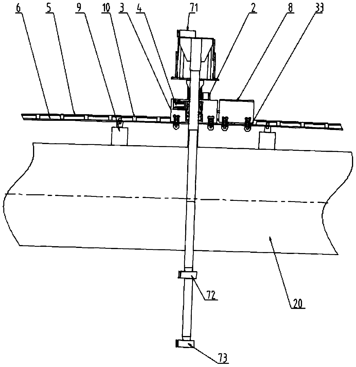 Arch bridge video inspection vehicle and matching structure of arch bridge video inspection vehicle and track