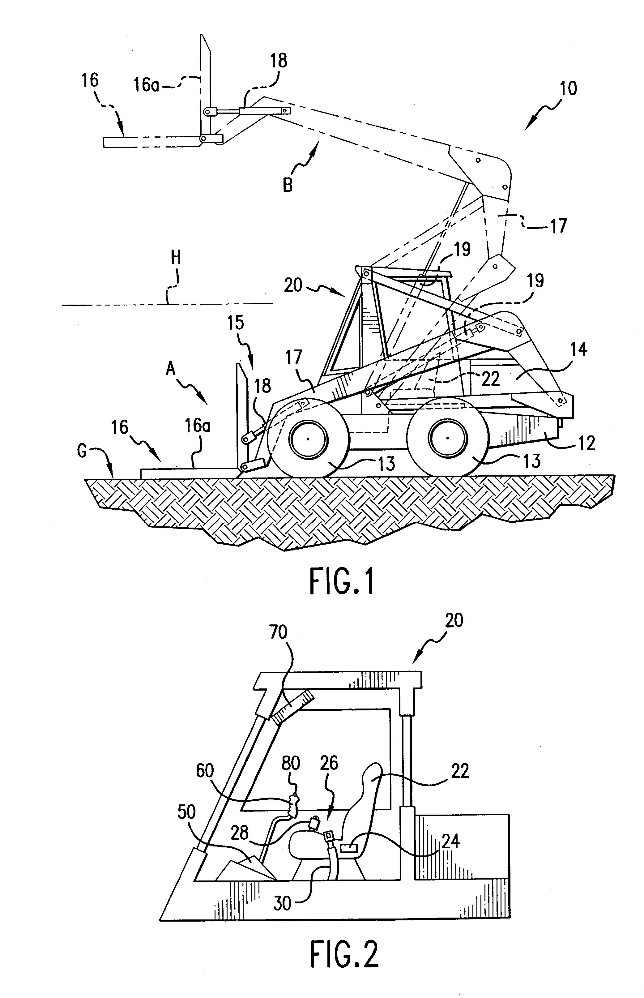 Electronic control system for skid steer loader controls