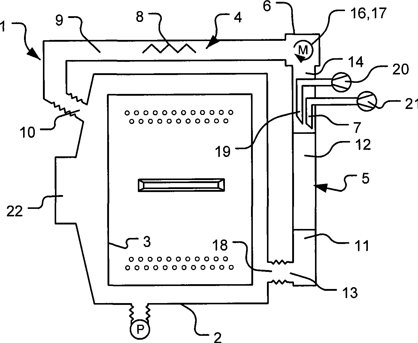 Clothing washing facility with drying program and control method thereof