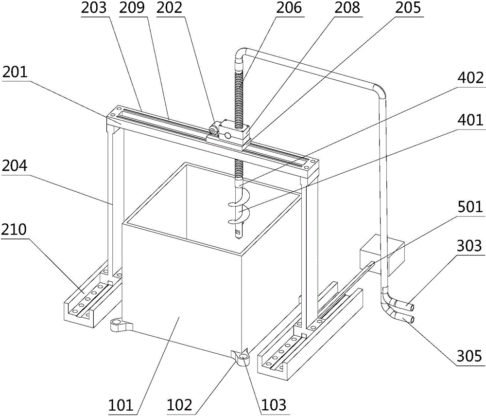 Indoor soft soil powder spraying solidifying device