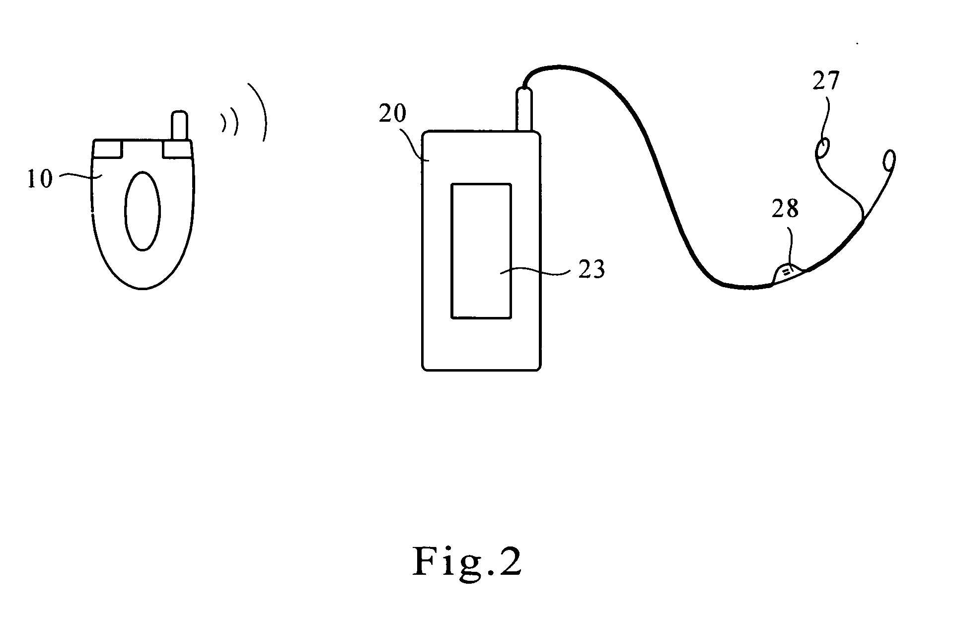 MP3 player having a wireless earphone communication with a mobile