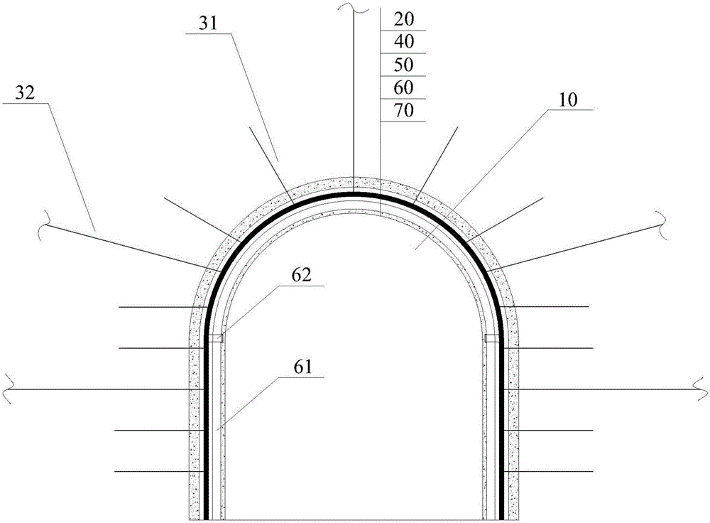 U-shaped steel reinforced composite anchor net support structure for high-stress soft rock tunnel of deep well and construction method thereof