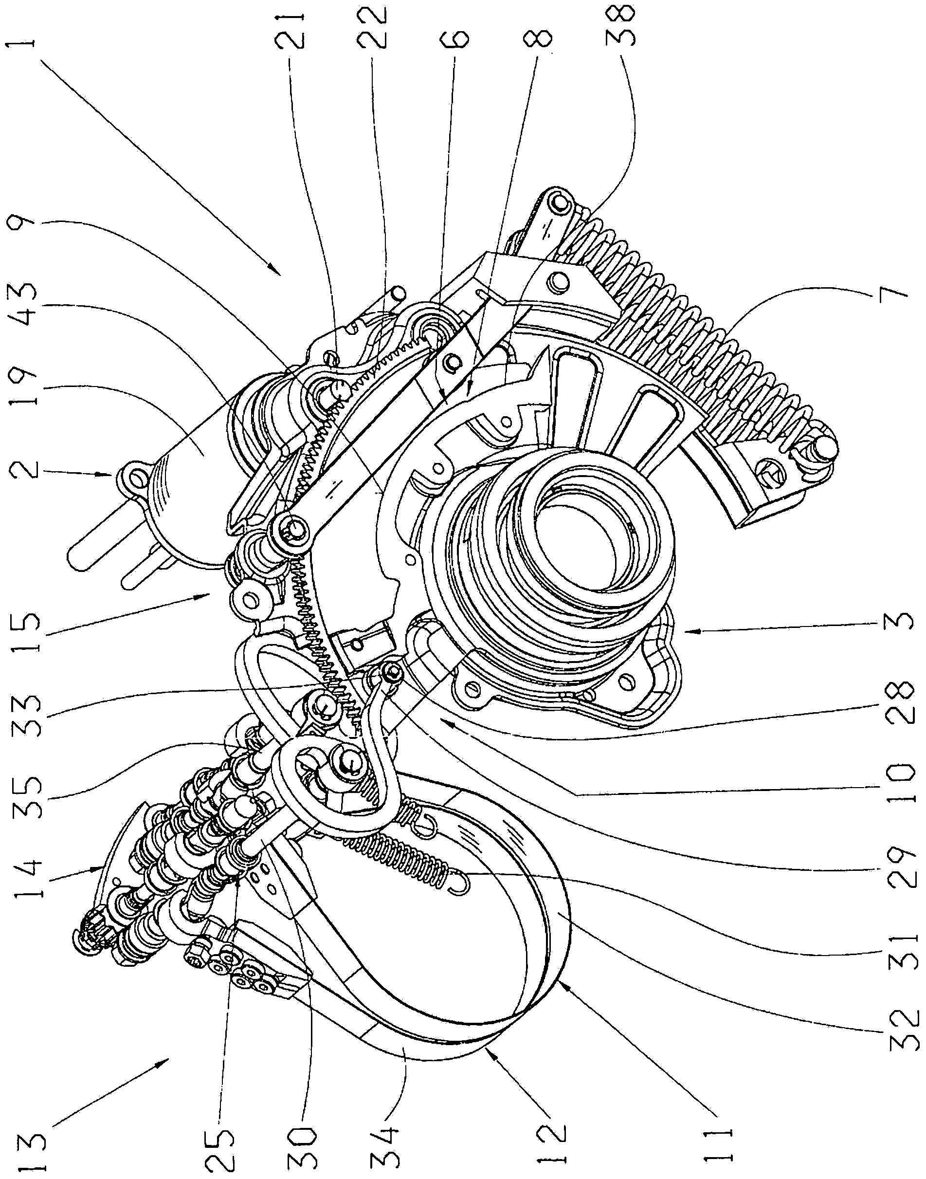 Device for changing an operating state of at least one switch element