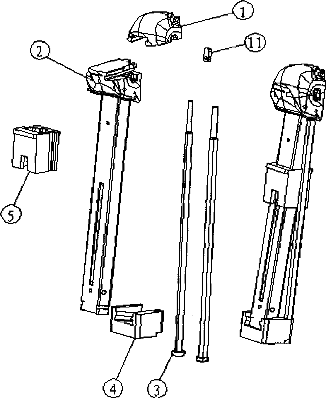 Composite inclined-roof stripper of injection mould