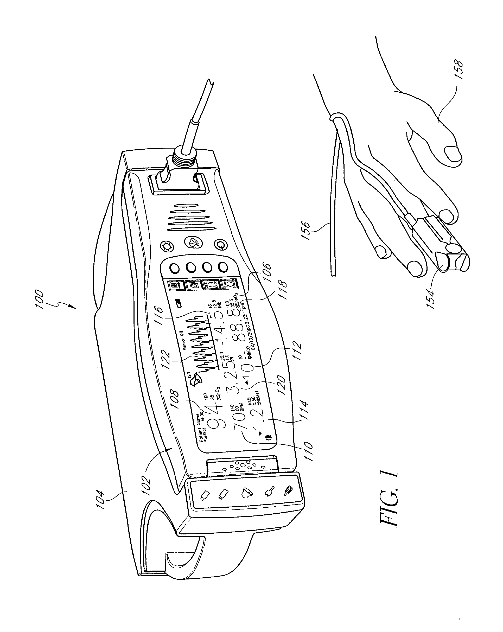 Oximeter probe off indicator defining probe off space