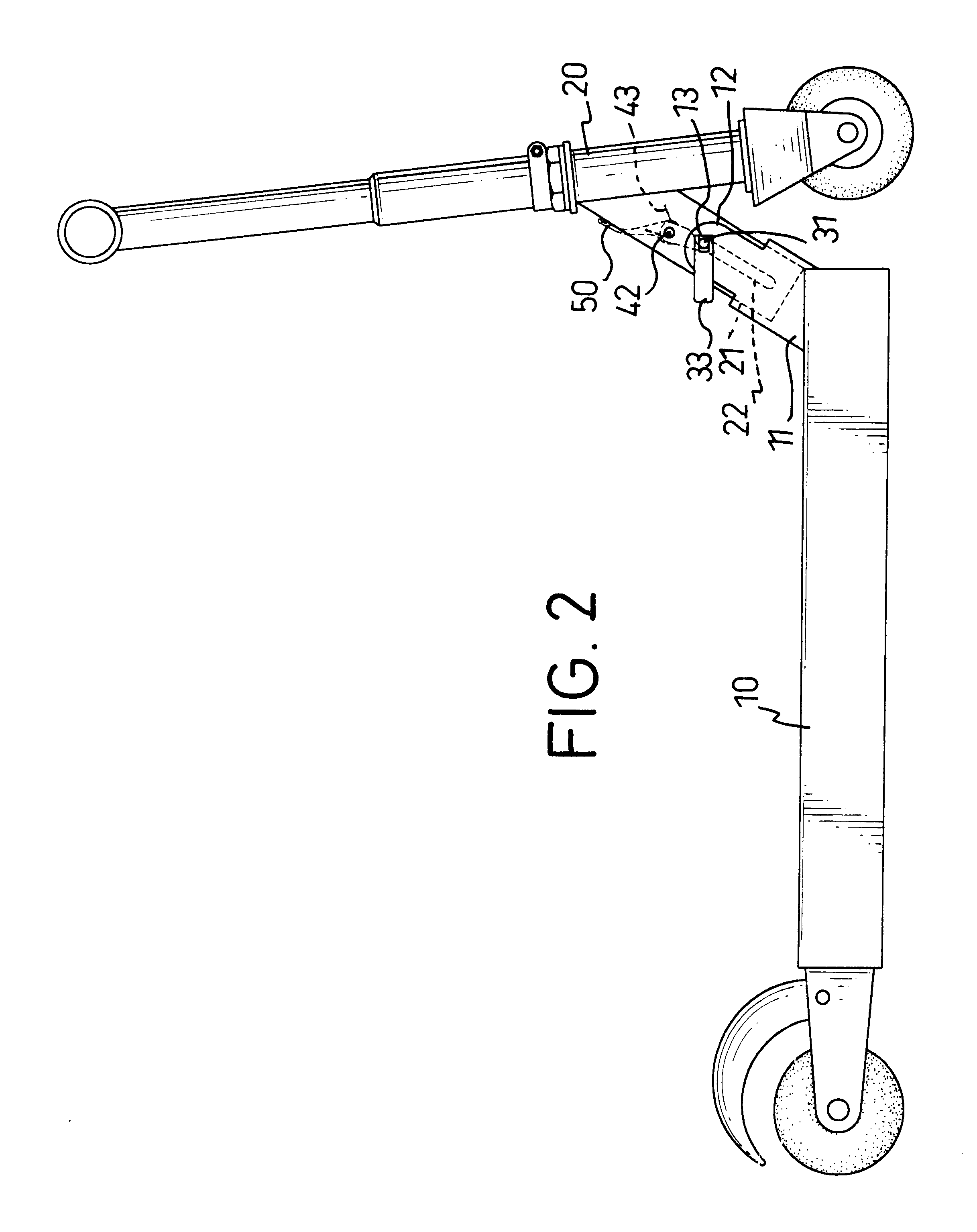 Folding device for a scooter