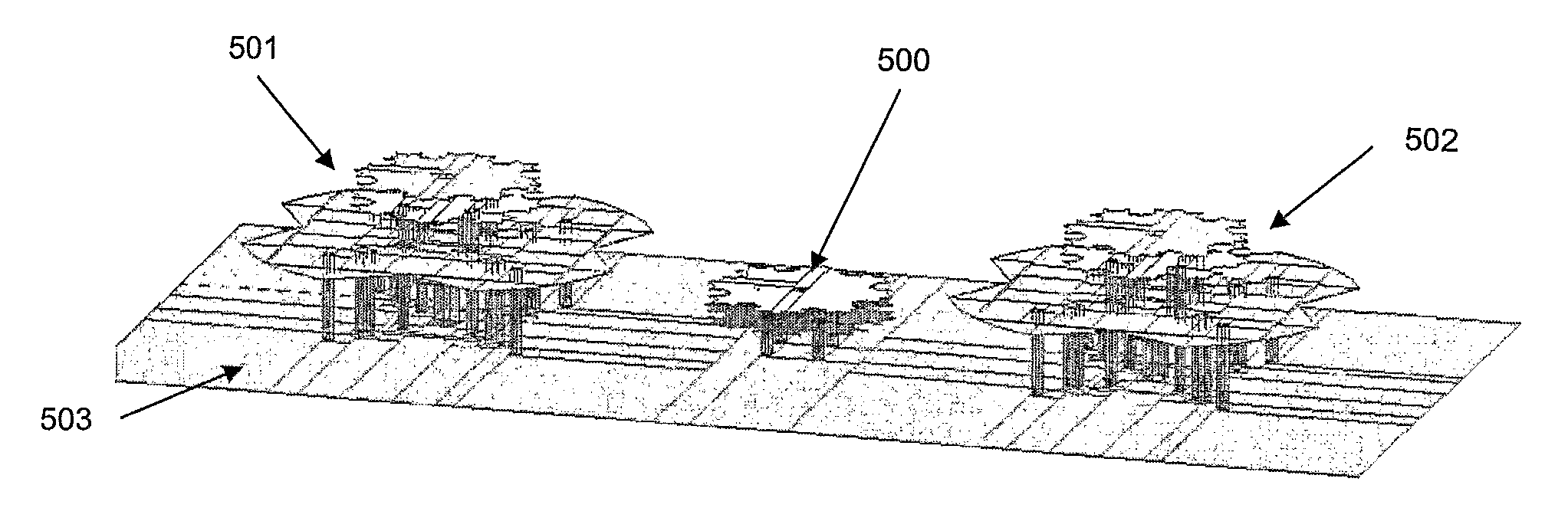 Slim triple band antenna array for cellular base stations