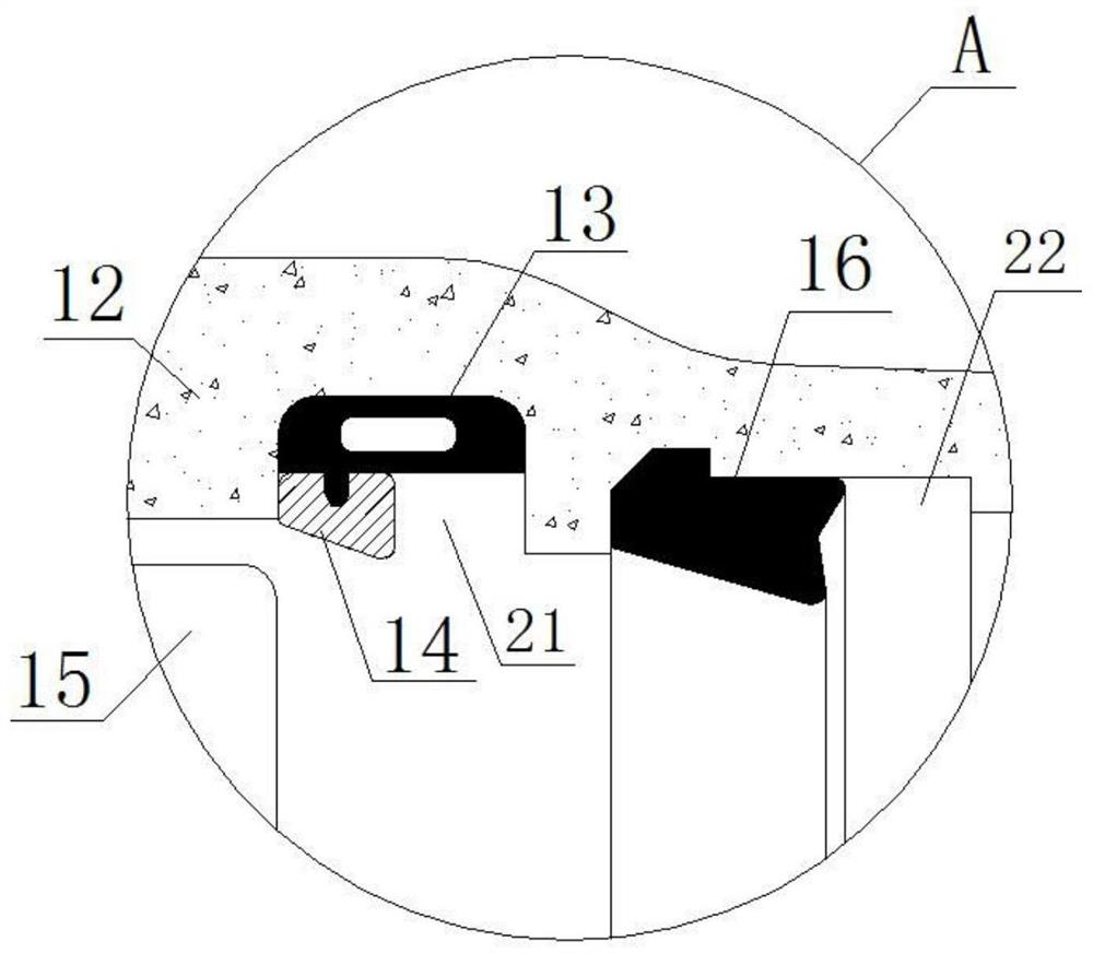 Compound rubber sealing ring of ultra-large water supply spigot and socket pipe