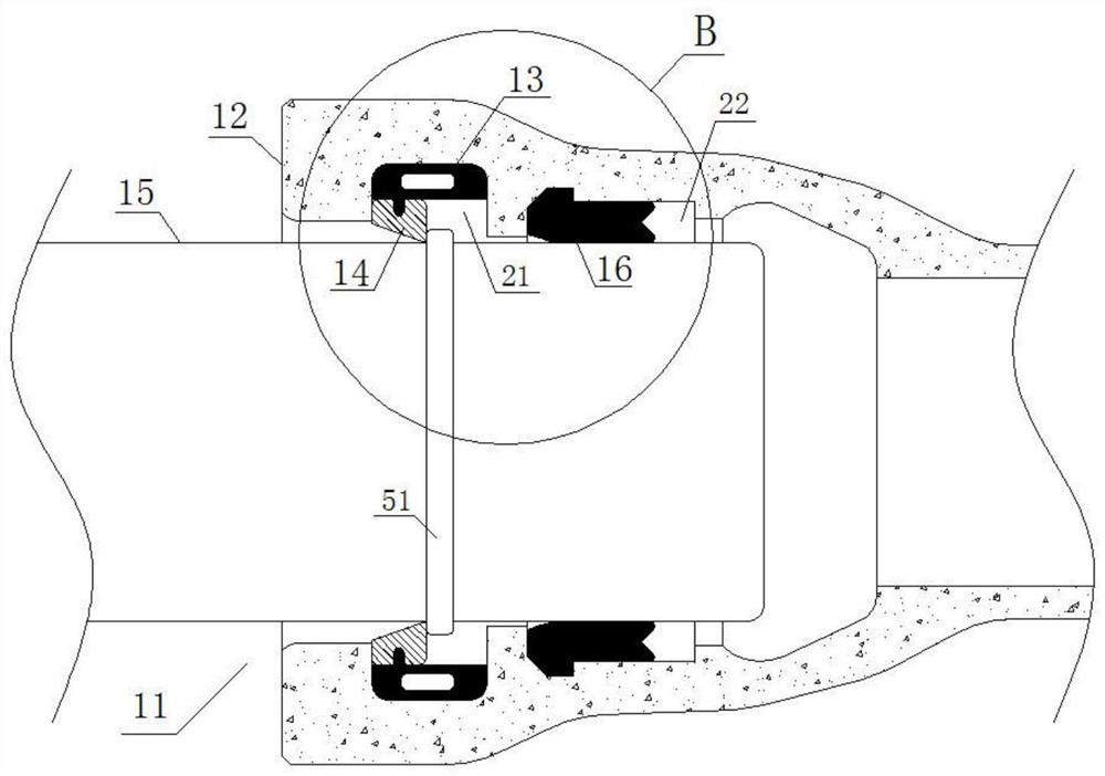 Compound rubber sealing ring of ultra-large water supply spigot and socket pipe