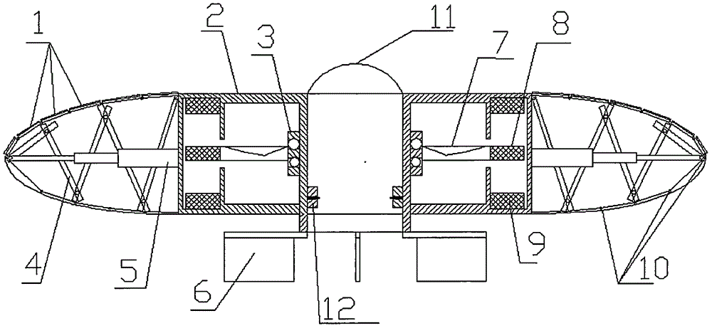 Solar saucer-shaped floating aircraft provided with shrinkable airbag