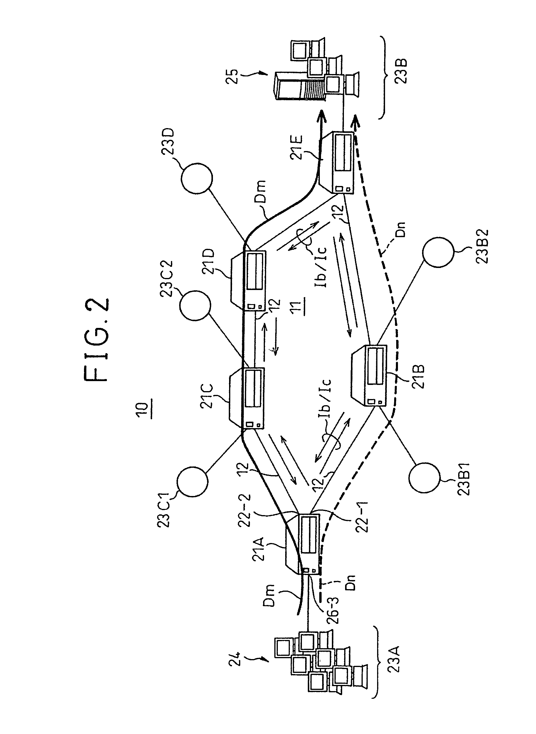 Network system capable of selecting optimal route according to type of transmitted data