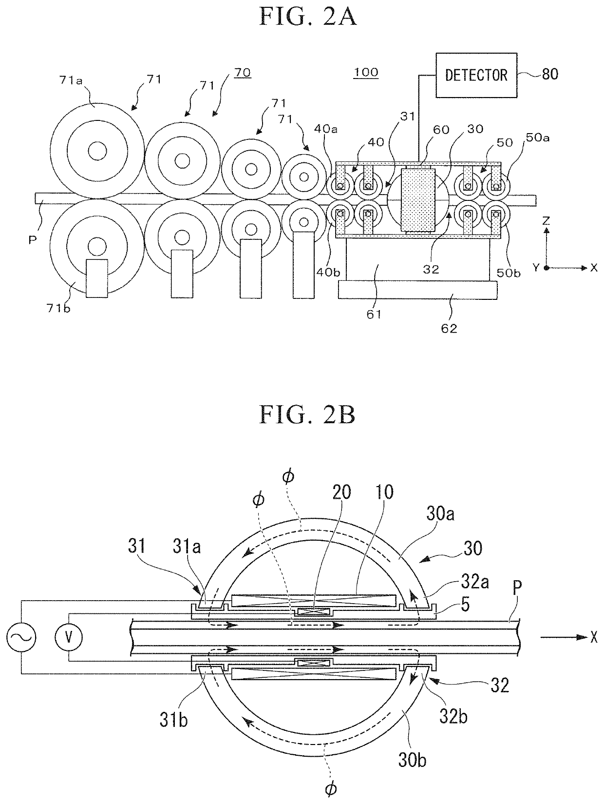 Device and method of detecting magnetic characteristic change for long material