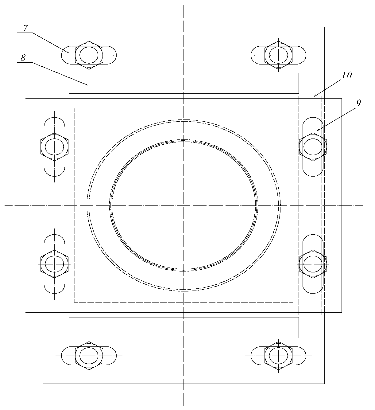 Aerial rail traffic bridge spherical steel support