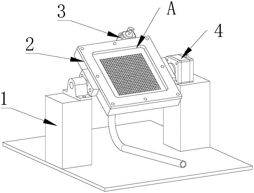 Particle dispersion device based on negative pressure adsorption