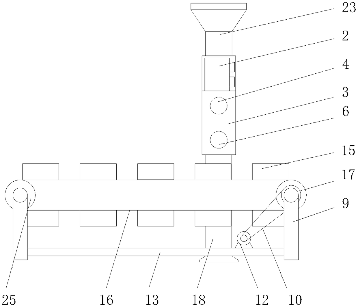 Material conveying device with metering function