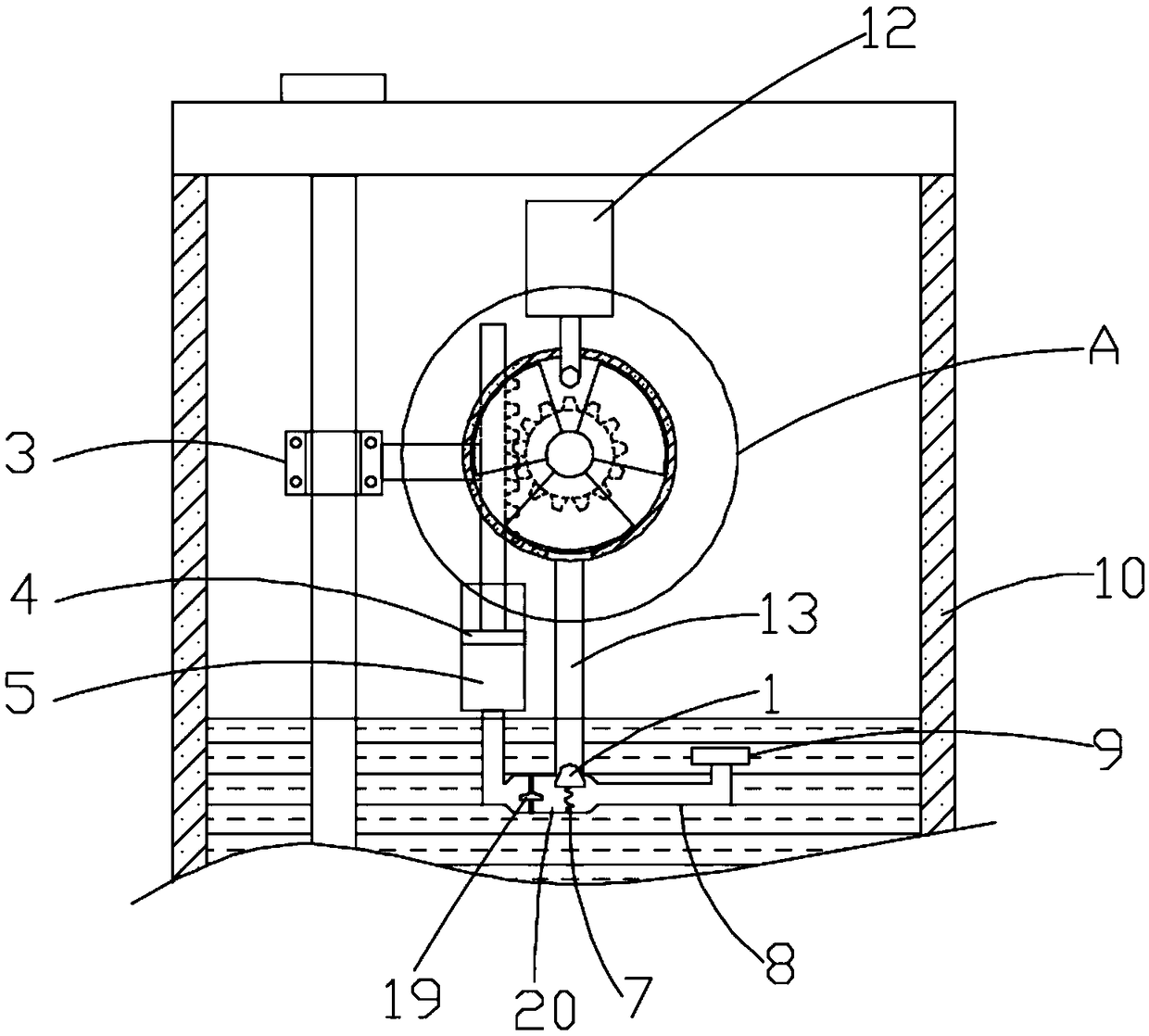 Device for quantitatively putting cleanser into toilet water tank