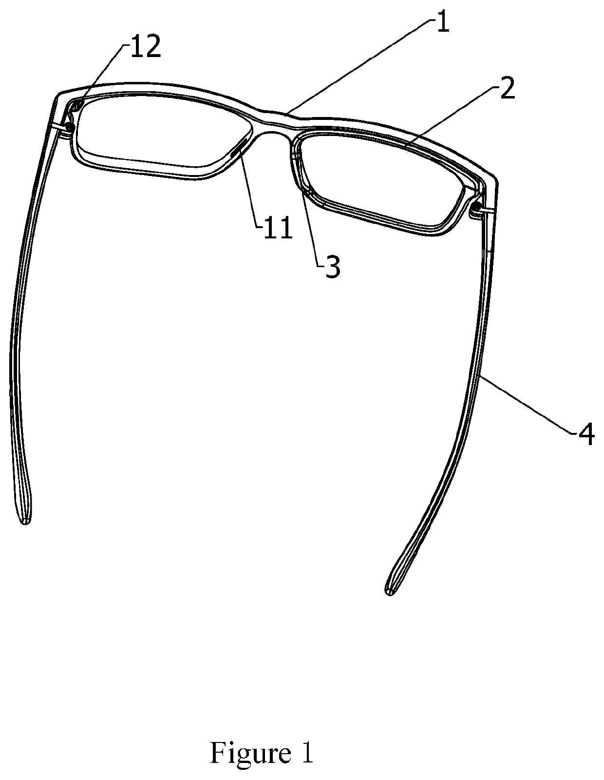 Glasses with replaceable lenses