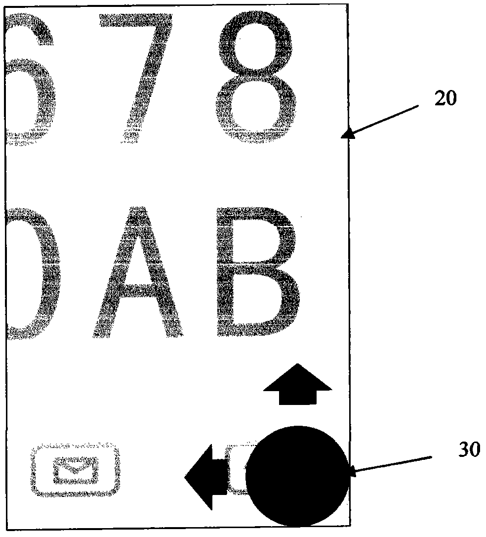 Navigation method used in mobile phone screen